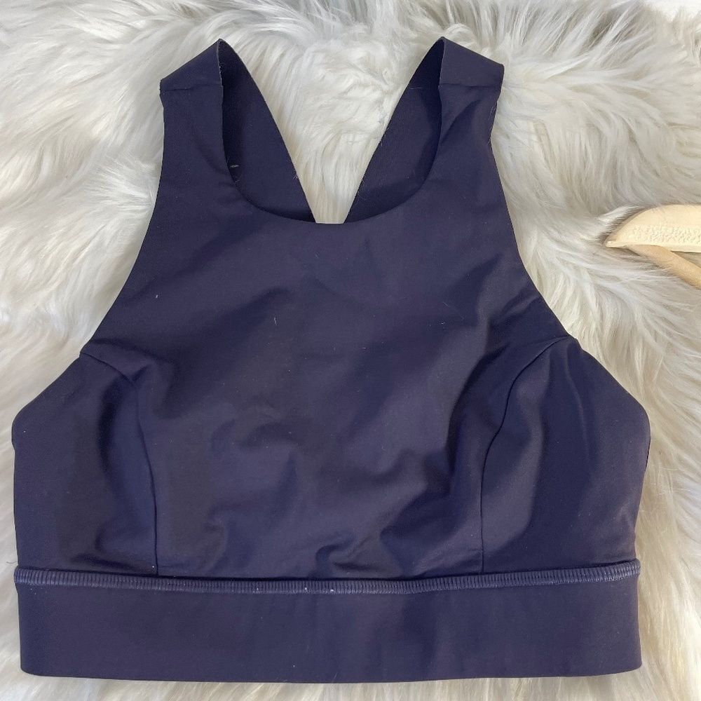 Lululemon Deep Purple Banded Yoga Sport Bra Top Sz XXS